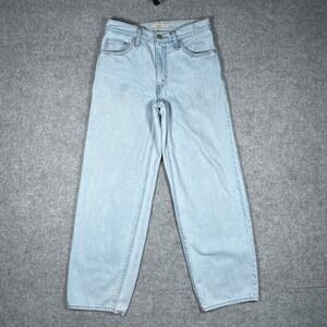 Levi's Denim Jeans Womens 24x30 Light Blue Baggy‎ Dad Premium Wide Leg Y2K